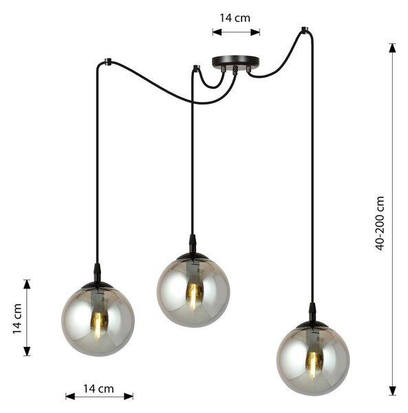 Lampadario a sospensione GIGI 3 BLACK GRAFIT
