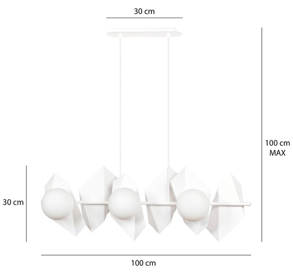 Lampadario a Sospensione DRIFTON 6 BLACK e WHITE Colore Nero