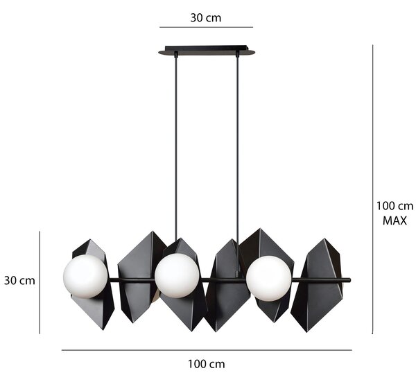 Lampadario a Sospensione DRIFTON 6 BLACK e WHITE Colore Nero