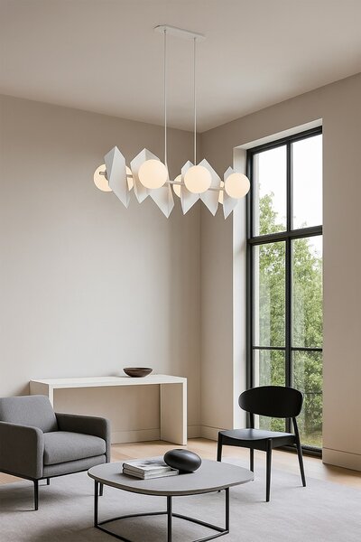 Lampadario a Sospensione DRIFTON 6 BLACK e WHITE Colore Bianco