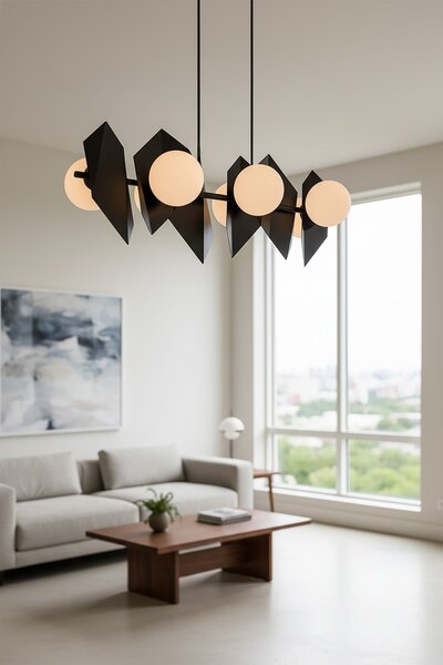 Lampadario a Sospensione DRIFTON 6 BLACK e WHITE Colore Nero