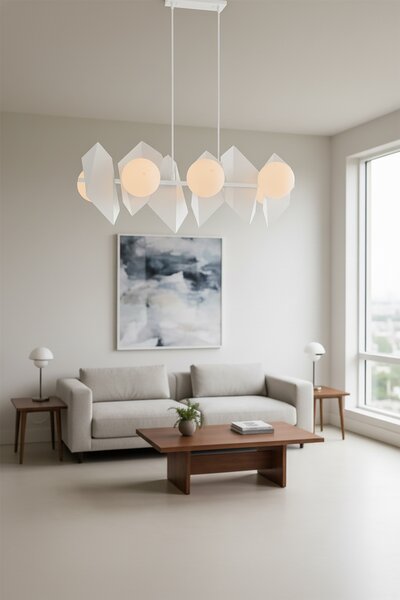 Lampadario a Sospensione DRIFTON 6 BLACK e WHITE Colore Bianco