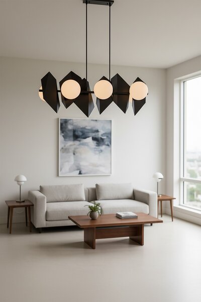 Lampadario a Sospensione DRIFTON 6 BLACK e WHITE Colore Nero