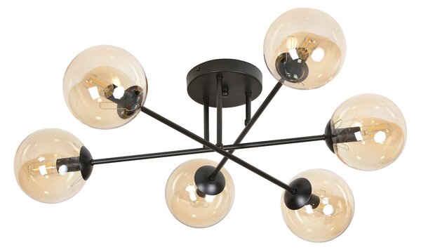 Lampadario da soffitto BRENDI 6B con sfere Miele - E14