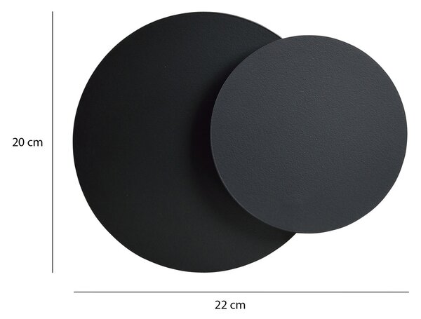 Applique da Parete Circle Nera Luce Indiretta Base G9