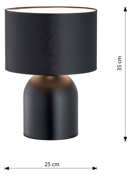 Lampada ASPEN LN1 BLACK E27 da Tavolo Scrivania e Comodino