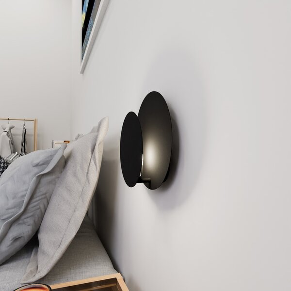 Applique da Parete Circle Nera Luce Indiretta Base G9