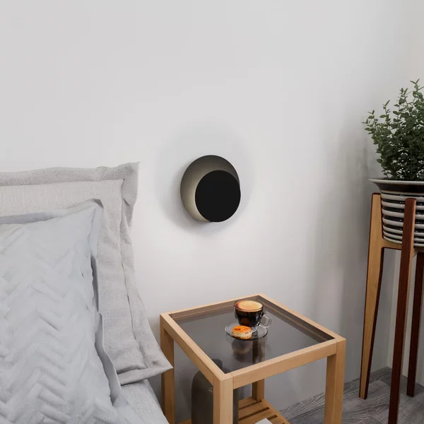Applique da Parete Circle Nera Luce Indiretta Base G9