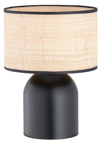 Lampada ASPEN LN1 BLACK RATTAN E27 da Tavolo Scrivania e Comodino