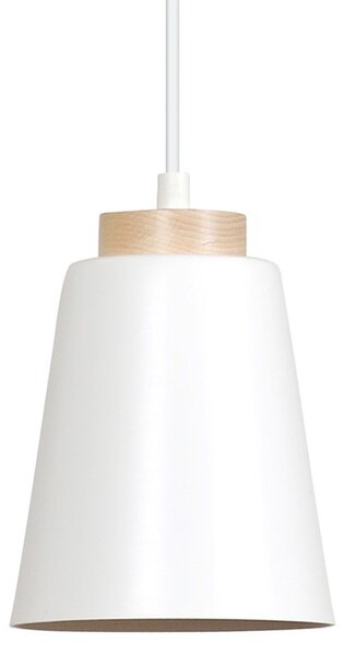 Lampadario a Sospensione in Acciaio e Legno BOLERO White