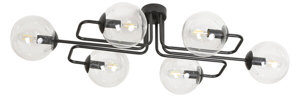 Lampadario da soffitto BRENDI 6 in acciaio e vetro 6xE14