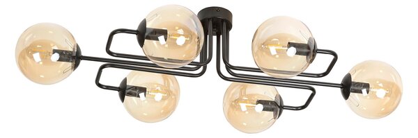 Lampadario da soffitto BRENDI 6 in acciaio e vetro 6xE14