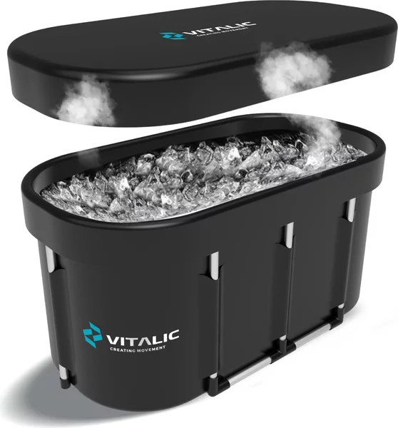 Vitalic ice bath 115 cm - botte da bagno di ghiaccio per la routine mattutina, la concentrazione e la rigenerazione | potenziamento del sistema immunitario, guarigione muscolare e forza mentale | bagno di acqua fredda per