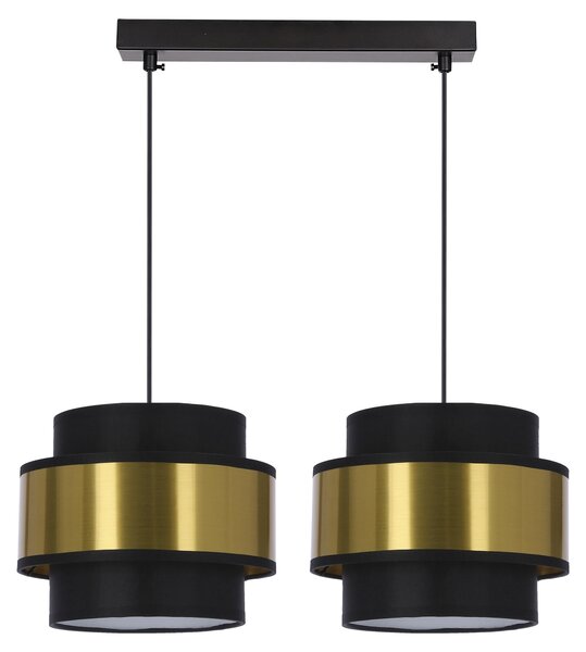 Lampadario moderno sopra il tavolo da pranzo PRESTIGE - 2xE27, 40W, nero/oro