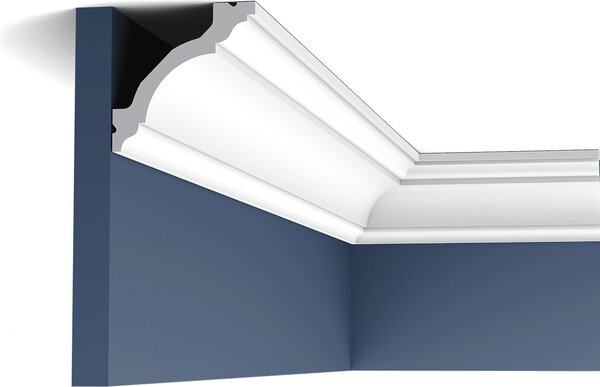 Orac Decor C213 Luxxus Modanatura per stucco Profilo per stucco Profilo decorativo Modanatura d'angolo Modanatura decorativa per soffitto-parete Bianco classico | 2 metri
