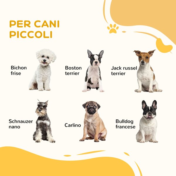 PawHut Recinto per Cani di piccola taglia con 6 pannelli per esterni e Interni, 82.5-150x79x61cm Metallo|Aosom