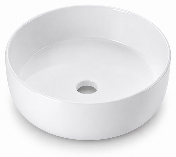Relaxdays, lavabo da appoggio, dimensioni: 16 x 40,5 cm, senza foro per il rubinetto, senza troppofilo, in Vetroceramica, con effetto lotus, colore bianco