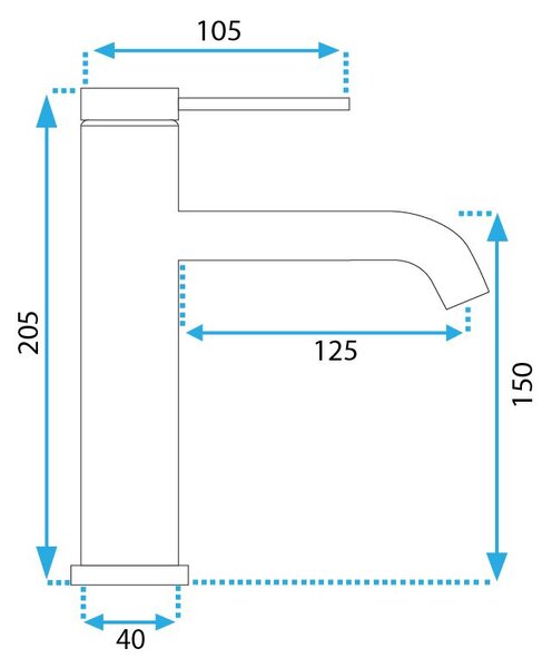 Rubinetto da lavabo Rea CLIF BLACK MAT