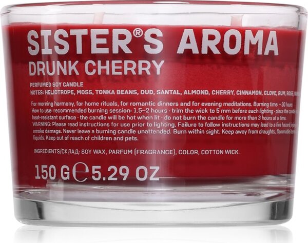 Sister's Aroma Drunk Cherry candela profumata 150 g