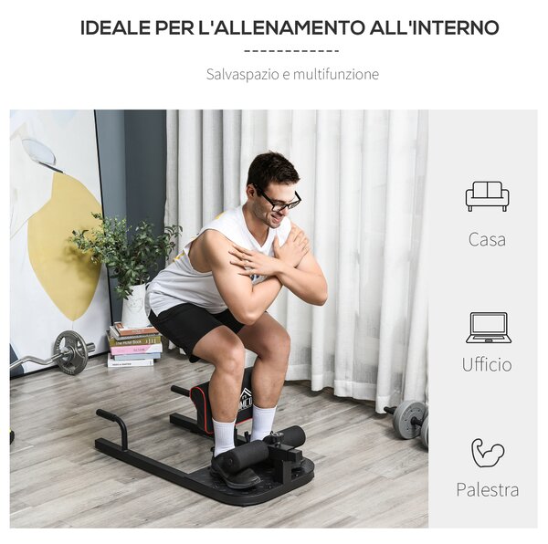 Homcom Panca Fitness per Sissy Squat, Home Fitness Equipment, Macchina Squat Attrezzo Fitness in Acciaio|Aosom