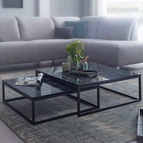 Set di design 2 di marmo nero | Wohnling