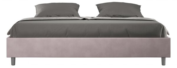 Letto matrimoniale AZELIA king size con giroletto imbottito, rivestimento in Microfibra dimensioni 180x190 cm Senza Testiera colore Glicine