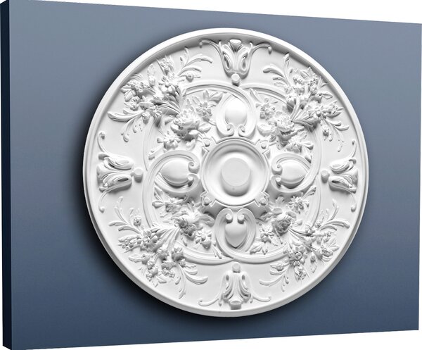 Orac R24 Luxxus Rosone da soffitto Profilo decorativo Rosone da parete in stucco Elemento decorativo classico Bianco Alta qualità | Diametro 79 Cm