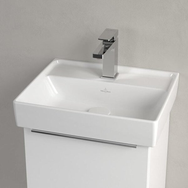 Villeroy & Boch, lavabo Taro da 45 cm con rivestimento CeramicPlus, 1 foro per rubinetto, senza troppofilo