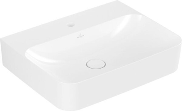 Villeroy & Boch Finion lavabo, trop-plein caché, 1 trou pour robinet, dessous poncé, 600x470mm, 41686CR1, 41686CR1