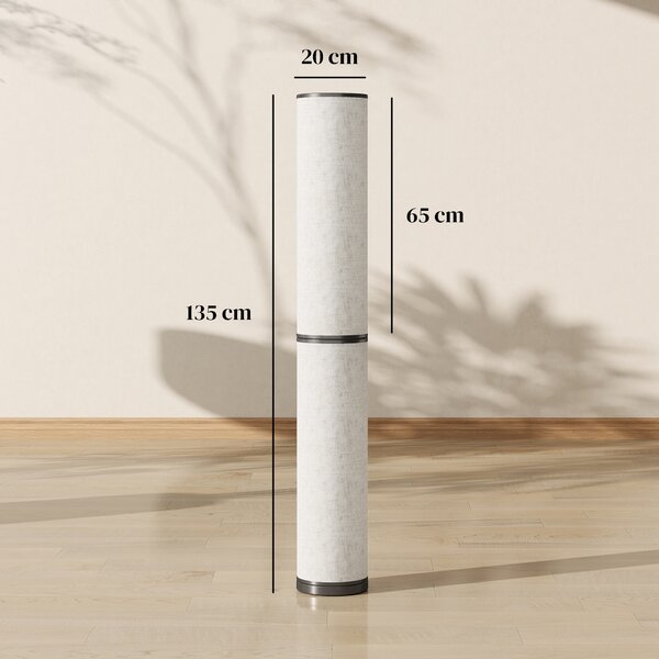 HOMCOM Lampada da Terra con Telecomando e Regolazione Temperatura 3000-6000K, Paralume in Tessuto, Ø20x135 cm, Beige | Aosom Italy