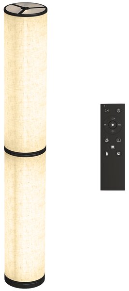 HOMCOM Lampada da Terra con Telecomando e Regolazione Temperatura 3000-6000K, Paralume in Tessuto, Ø20x135 cm, Beige | Aosom Italy