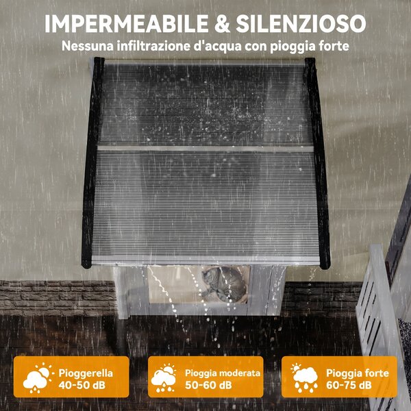 Outsunny Tettoia da Esterno in Policarbonato per Porte e Finestre, 103x96.5x27cm, Trasparente | Aosom Italy