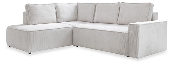 Divano letto angolare in velluto a coste bianco Brave Dave - Miuform