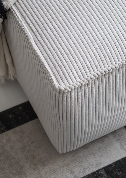 Divano letto angolare in velluto a coste bianco Brave Dave - Miuform