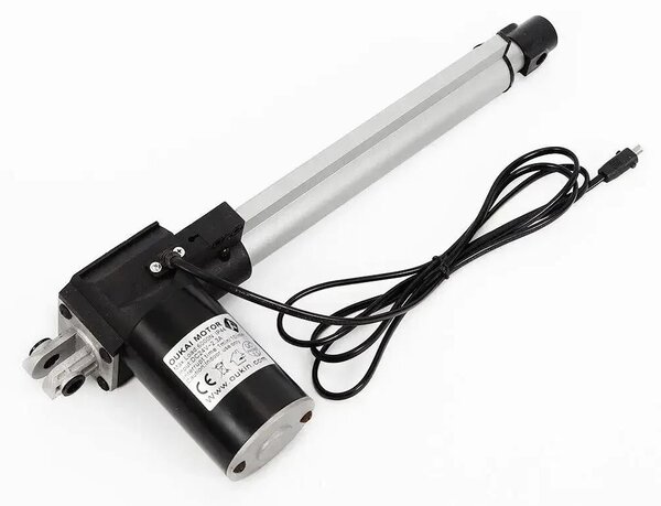 Motore elettrico per poltrone reclinabili - Attuatore lineare - Corsa di 230 mm - 24 V DC - Forza massima: 600 kg - Funzione di sollevamento e reclinazione motorizzata - Alluminio nero