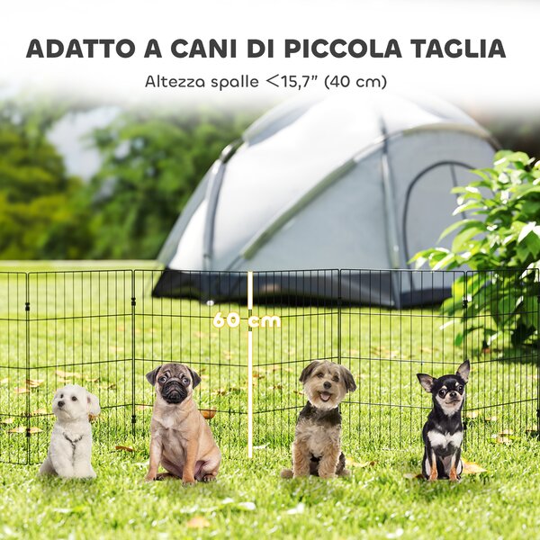 PawHut Recinto per Cani Recinto Espandibile Pieghevole, 50x60 cm, Nero | Aosom Italy