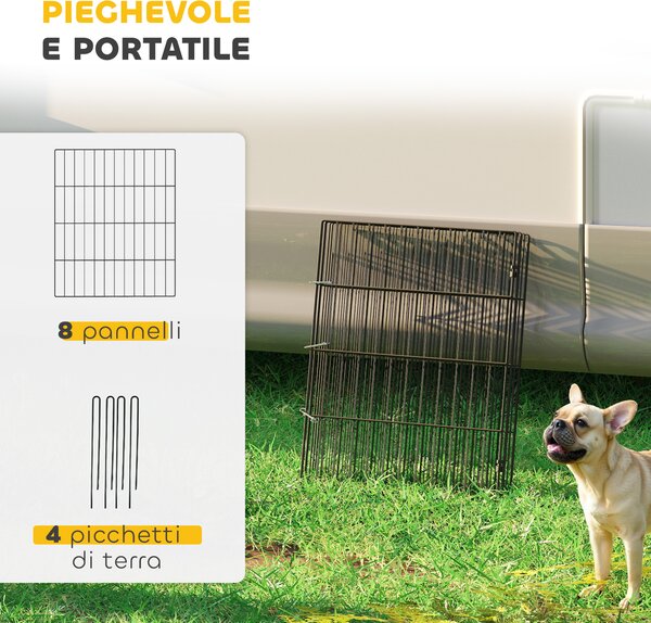 PawHut Recinto per Cani Recinto Espandibile Pieghevole, 50x60 cm, Nero | Aosom Italy