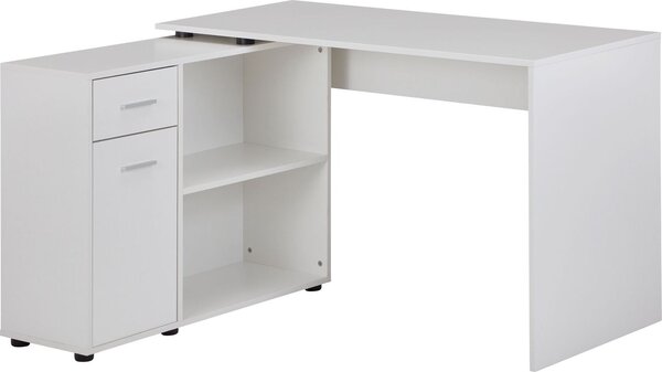Scrivania ad angolo con ripiano bianco 120 x 75,5 x 106,5 cm | Wohnling
