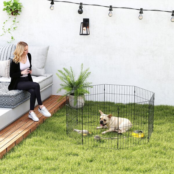 PawHut Recinto per Cani Recinto Espandibile Pieghevole, 50x60 cm, Nero | Aosom Italy