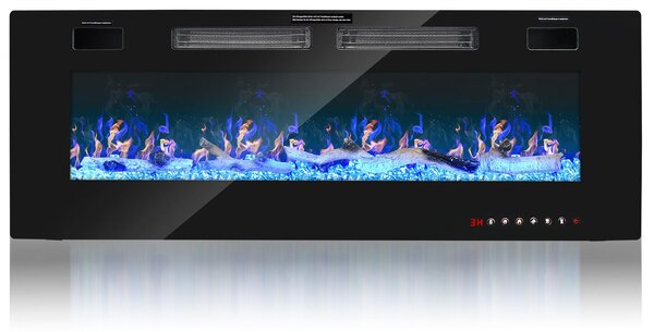 Camino elettrico Vigevee, 127 cm, da incasso, 1500W, con Wi-Fi e controllo tramite app, telecomando, 5 livelli di luminosità e protezione contro il surriscaldamento
