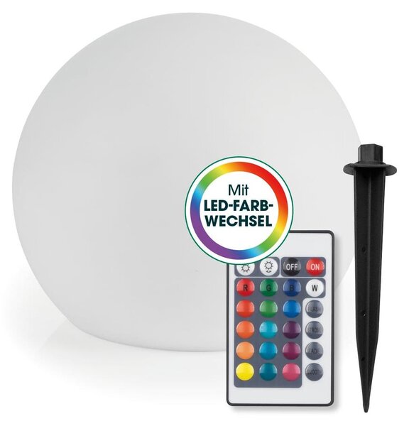 Lampada solare EASYmaxx a sfera da 40 cm, lampada solare con 5 modalità di illuminazione - Lampada solare a LED