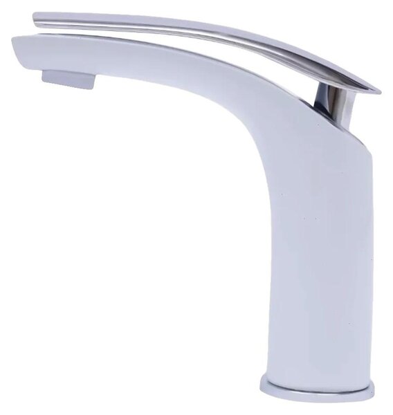 Miscelatore per lavabo, montaggio a incasso, monocomando, bianco argento, attacco G3/8