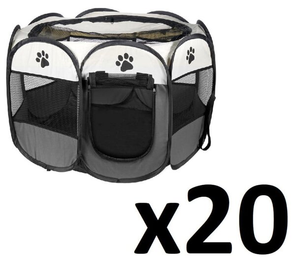 Recinto Per Animali - Leobert - Grigio - 74 X 74 X 43 Cm - Set Da 20
