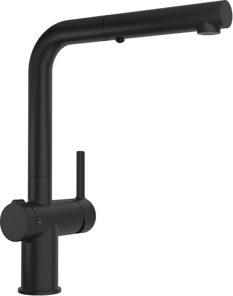 Rubinetto FRANKE ACTIVE L TWIST in NERO-MATT con doccetta estraibile / Rubinetto da cucina / Miscelatore monocomando