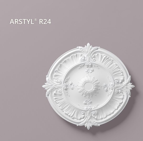 Rosone da soffitto NMC R24 ARSTYL Noel Marquet Elemento decorativo classico colore bianco diametro 77 cm