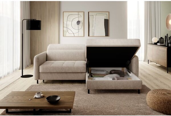 Divano angolare beige (con penisola a destra/con chaise lounge) Gomsi – ELTAP