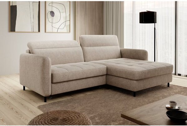 Divano angolare beige (con penisola a destra/con chaise lounge) Gomsi – ELTAP