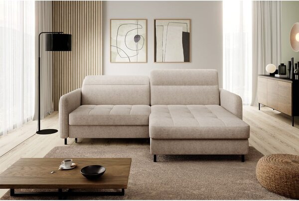 Divano angolare beige (con penisola a destra/con chaise lounge) Gomsi – ELTAP