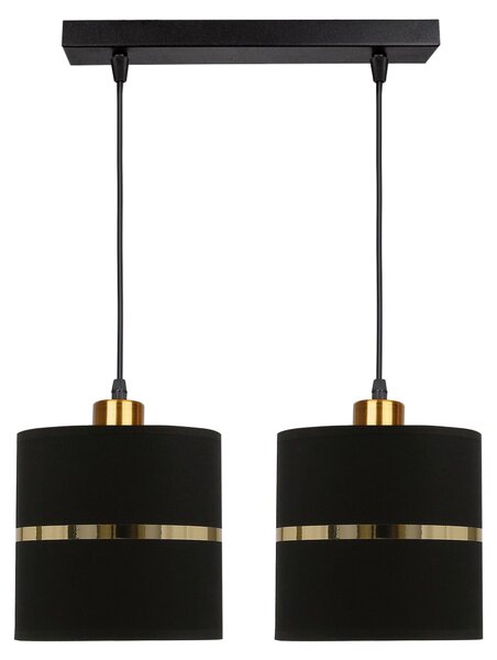 Lampada moderna a sospensione sopra il tavolo da pranzo ASSAM - 2xE27, 60W, nero / oro
