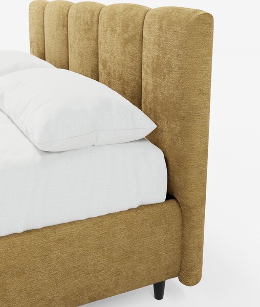 ARKAM letto imbottito con vano contenitore e testiera a lavorazione ve